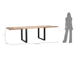 BORDA TUDO. CM 180X90X77-COMPRIMENTO TOTAL 280 (MADEIRA MANGA) Castanho