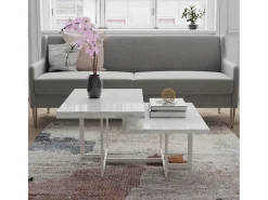 Mesa De Centro*CosmoLiving by Cosmopolitan Brielle | Mesa de Centro em Mármore Branco