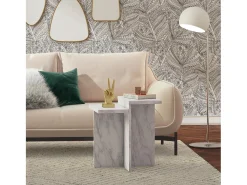 Mesa De Apoio*CosmoLiving by Cosmopolitan Brielle | Mesa de centro em Marble Look White Branco