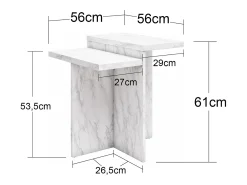 Mesa De Apoio*CosmoLiving by Cosmopolitan Brielle | Mesa de centro em Marble Look White Branco