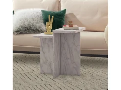 Mesa De Apoio*CosmoLiving by Cosmopolitan Brielle | Mesa de centro em Marble Look White Branco