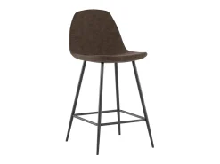 Banco* Brigitte - Banqueta de imitação de couro marrom - Conjunto de 2 peças Castanho chocolate