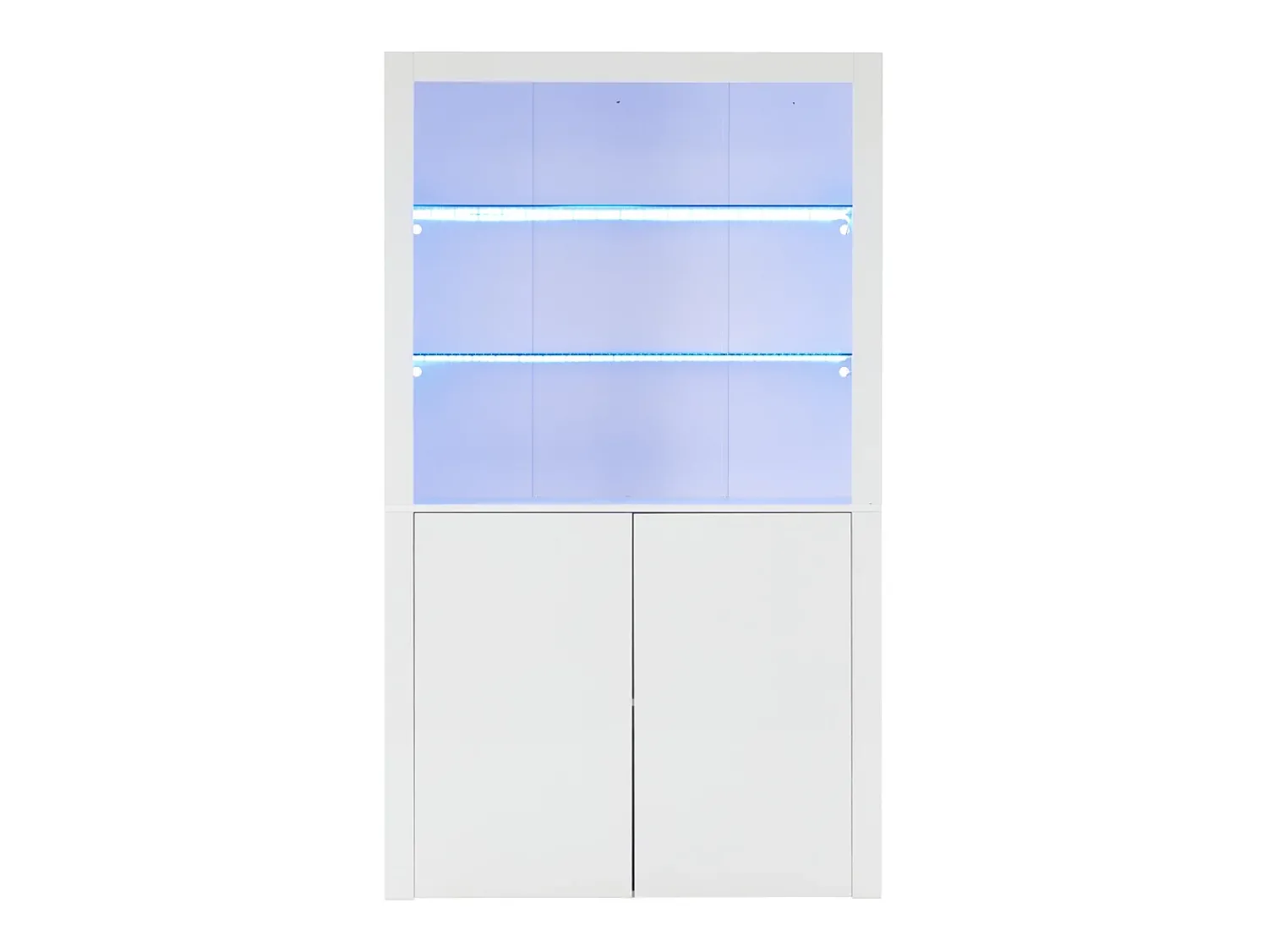 ModernLuxe Buffet alto para sala 100x35x170 cm - vitrines com iluminação LED - tampo de vidro temperado -^ Vitrina