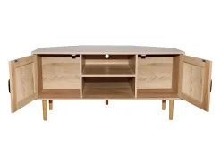 Móvel De Tv|Concept-Usine Buffet Artic em madeira clara com portas de efeito de cana e nichos - Estilo Contemporâneo - 115 cm Castanho