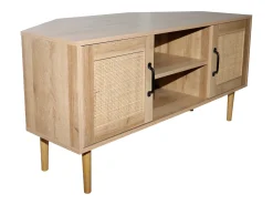 Móvel De Tv|Concept-Usine Buffet Artic em madeira clara com portas de efeito de cana e nichos - Estilo Contemporâneo - 115 cm Castanho