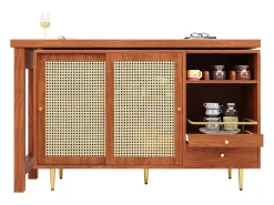 ModernLuxe Buffet, Móveis de Bar Rotativo Extensível - MDF - Com Armazenamento Diversos -^ Móvel De Bar