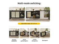 Móvel De Bar|ModernLuxe Buffet, móvel de bar giratório extensível - em MDF - com diversos armazenamentos - Preto