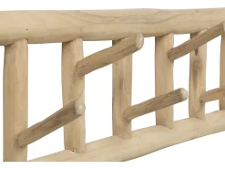Cabide De Pé|Vente-unique Cabide 6 ganchos em madeira de teca - C70 x L11 x A20 cm - Cor: natural - LIPALIA Natural claro