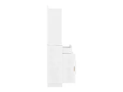 Móvel De Entrada|Hauss Spole Cabide com espelho, sapateira e banco - Móvel para hall de entrada 110x33x185,5 cm Branco