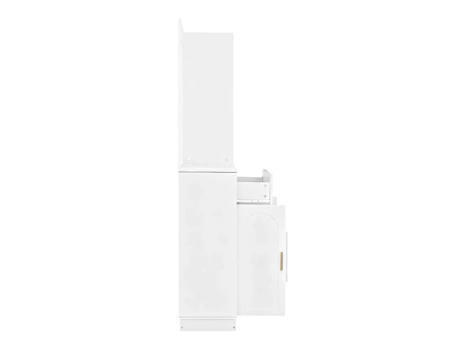 Móvel De Entrada|Hauss Spole Cabide com espelho, sapateira e banco - Móvel para hall de entrada 110x33x185,5 cm Branco