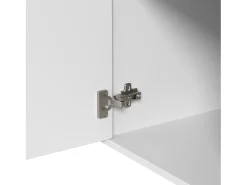 Móvel De Entrada| Cabide com espelho - 2 gavetas e 1 porta de roupeiro - arrumação aberta e ganchos Branco