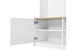 Móvel De Entrada*Hauss Spole Cabide para hall de entrada com banco, 4 ganchos e 2 portas, 105×40×180 cm Branco