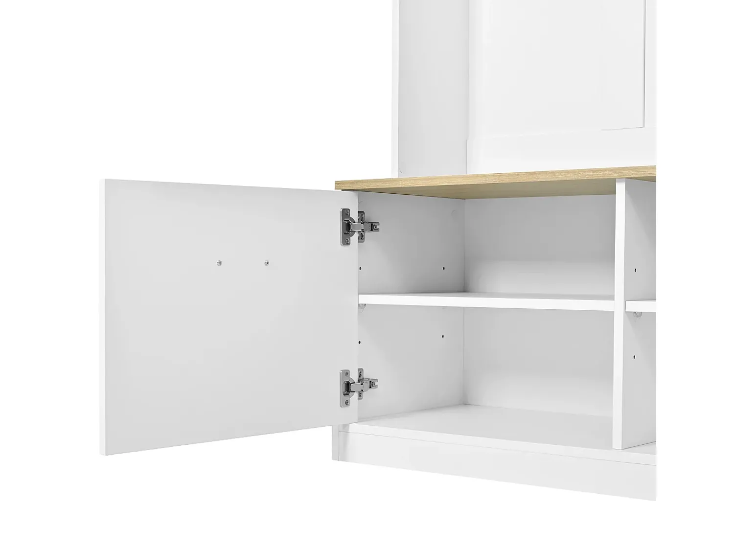 Móvel De Entrada*Hauss Spole Cabide para hall de entrada com banco, 4 ganchos e 2 portas, 105×40×180 cm Branco