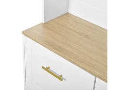 Móvel De Entrada*Hauss Spole Cabide para hall de entrada com banco, 4 ganchos e 2 portas, 105×40×180 cm Branco