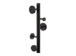 New Five Cabide circular para corredor com 8 cabides estilo industrial, 176 cm Preto