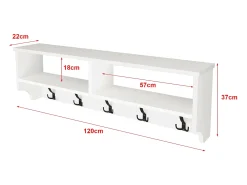 Cabide De Pé*Helloshop26 Cabide com 15 ganchos 120 x 22 x 37 cm 03_0008186 Branco