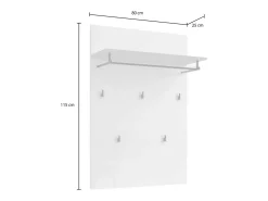 Cabide De Pé*Dmora Cabide Dballotour, cabide, cabide multiusos, cabide de parede, fabricado em Itália, 80x25h115 cm, brilhante e antracite Branco