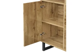 Móvel De Entrada| Cabide de madeira - roupeiro com 2 gavetas e 3 portas - arrumação aberta Natural claro