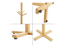 Helloshop26 Cabide de pé Jämsä com 12 ganchos de bambu 03_0008183 Castanho