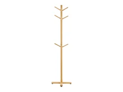 Helloshop26 Cabide de pé Jämsä com 12 ganchos de bambu 03_0008183 Castanho