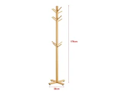 Helloshop26 Cabide de pé Jämsä com 12 ganchos de bambu 03_0008183 Castanho