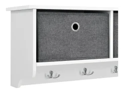 Helloshop26 Cabide de parede 30 x 100 x 20 cm branco prata cinza 03_0008181 Cinzento