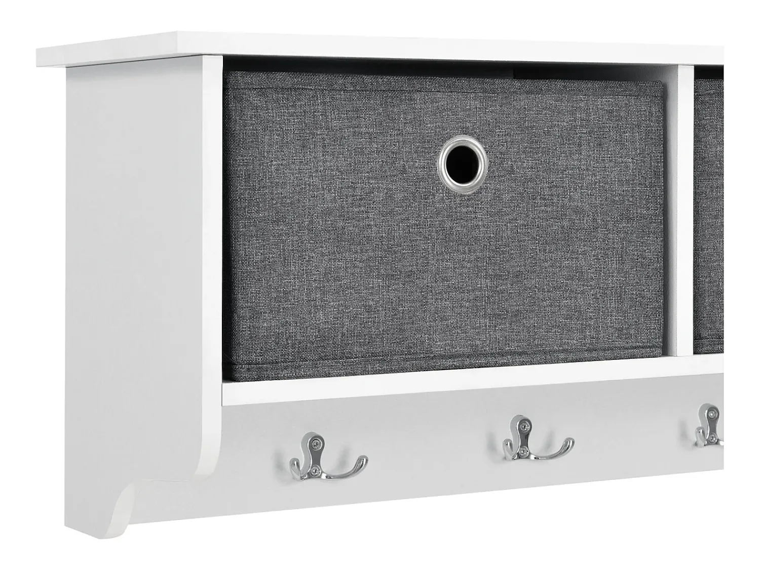 Helloshop26 Cabide de parede 30 x 100 x 20 cm branco prata cinza 03_0008181 Cinzento