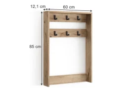 Cabide De Pé*Vicco Cabide de parede carvalho viking 60x12.1x85 eliza Natural escuro