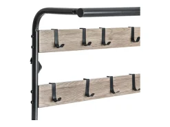 5five Cabide Jano Hallway Preto/Carvalho Claro 170x74x34 cm^ Móvel De Entrada