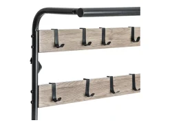 5five Cabide Jano Hallway Preto/Carvalho Claro 170x74x34 cm^ Móvel De Entrada