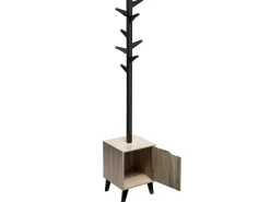 Cabide De Pé|Five Cabide N'Modul com 8 hastes e porta, carvalho/preto, 35x159 cm Castanho