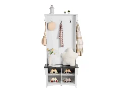 Outlet Cabide para Entrada, com 5 Ganchos, Branco