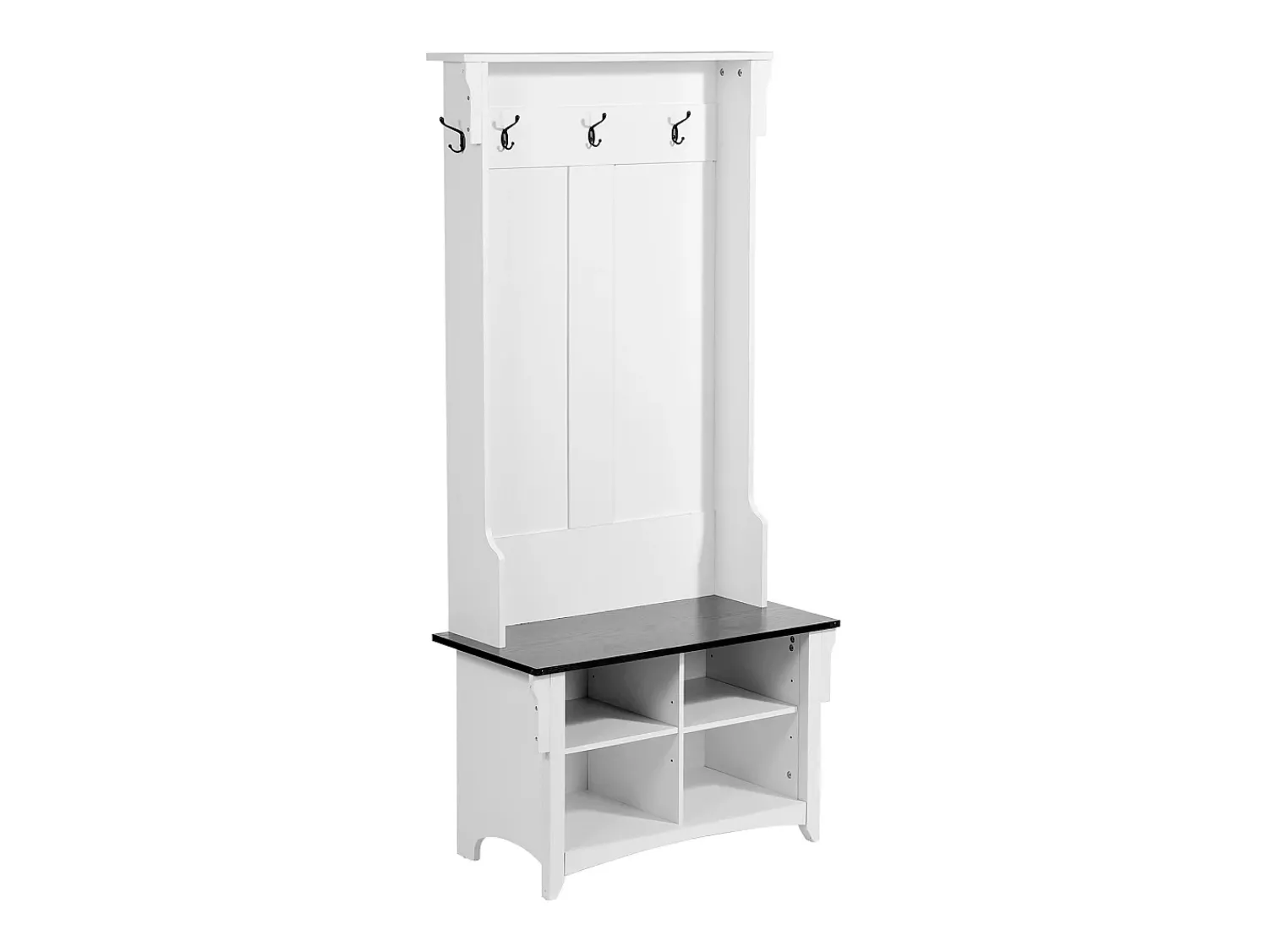 Outlet Cabide para Entrada, com 5 Ganchos, Branco