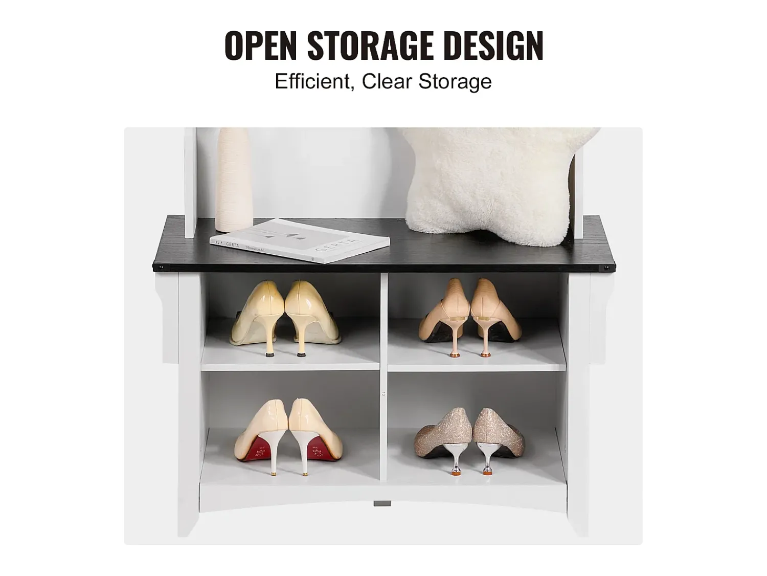 Outlet Cabide para Entrada, com 5 Ganchos, Branco