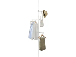 New Helloshop26 Cabide telescópico com altura ajustável 110 - 305 cm 03_0003506 Branco