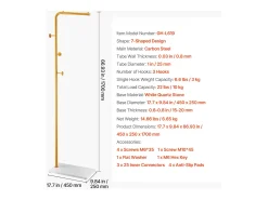 Móvel De Entrada* Cabideiro de Pé SucceBuy, Cabideiro com Base em Quartzo, 3 Ganchos Redondos, Cabideiro em Metal, para Entrada, Quarto, Sala Multicor