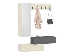 Hot Cabideiro haaus Diego, Carvalho Branco/Antracite, 140 x 28 x 180 cm Branco sujo