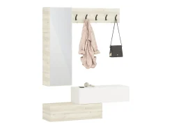 Móvel De Arrumação|Sapateira* Cabideiro haaus Diego, Carvalho Branco/Branco, 140 x 28 x 180 cm Branco sujo