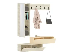 Online Cabideiro haaus Diego, Carvalho Branco/Creme Acetinado, 140 x 28 x 180 cm Branco sujo