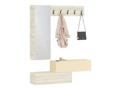 Online Cabideiro haaus Diego, Carvalho Branco/Creme Acetinado, 140 x 28 x 180 cm Branco sujo