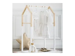 Cabide De Pé*Atmosphera for Kids Cabideiro Infantil Casa 3 Barras -Carvalho 60 cm Branco