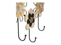Cabide De Pé| Cabides de Parede Flores 1, Castanho, 61x5,5x30,5 cm, Kendra Home Preto