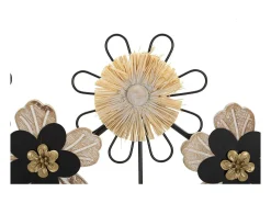 Cabide De Pé| Cabides de Parede Flores 1, Castanho, 61x5,5x30,5 cm, Kendra Home Preto