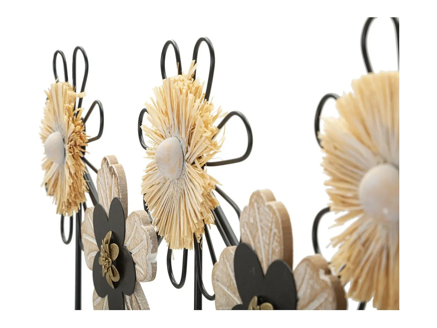 Cabide De Pé| Cabides de Parede Flores 1, Castanho, 61x5,5x30,5 cm, Kendra Home Preto