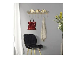 Cabide De Pé* Cabides de Parede Folha 8, Ouro, 66,2x6x26,3 cm, Kendra Home Dourado