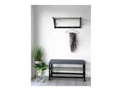 Cabide De Pé| Cabides de Parede Padova, , 78x32x34 cm, Kendra Home Preto