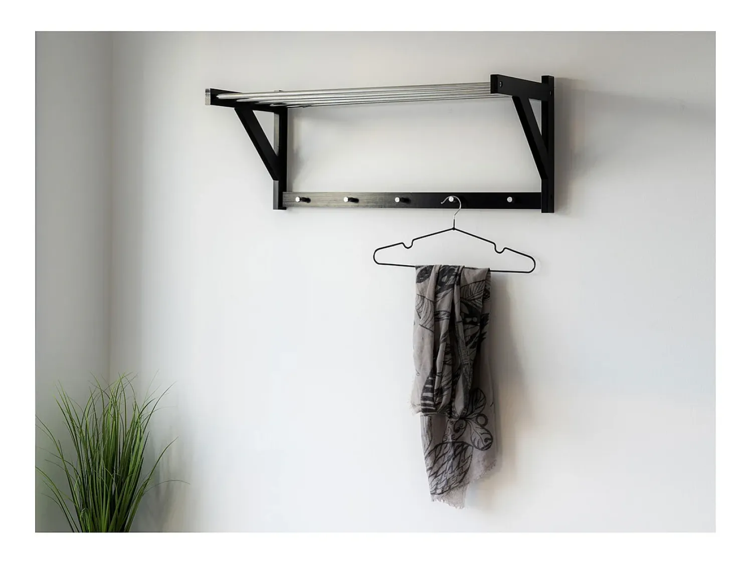 Cabide De Pé| Cabides de Parede Padova, , 78x32x34 cm, Kendra Home Preto