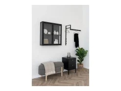 Best Cabides de Parede Trento, , 30x3x82 cm, Kendra Home Preto