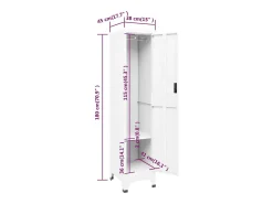 Móvel De Entrada*vidaxl Cacifo 38x45x180 cm aço Branco