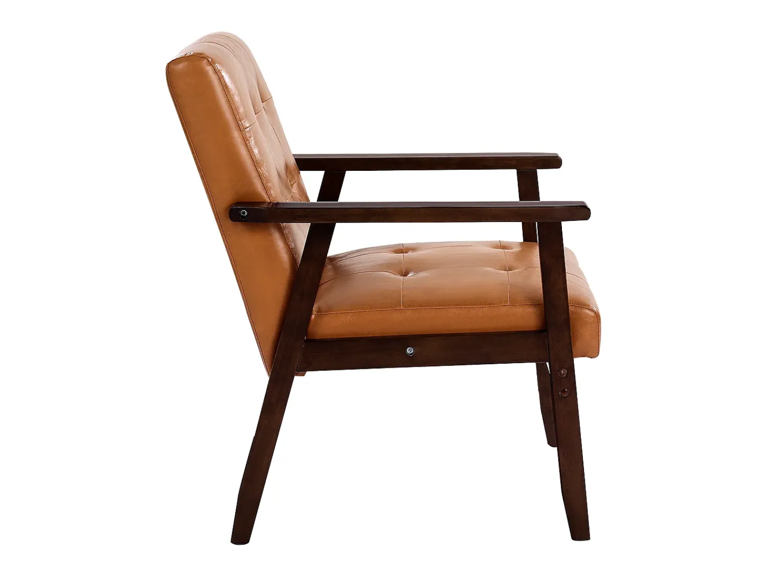 Discount Cadeira Auxiliar SucceBuy, com Estrutura em Madeira Maciça e Pés Antiderrapantes, Cadeira Decorativa com Couro Sintético e Almofada Macia, para Quarto, Escritório Multicor